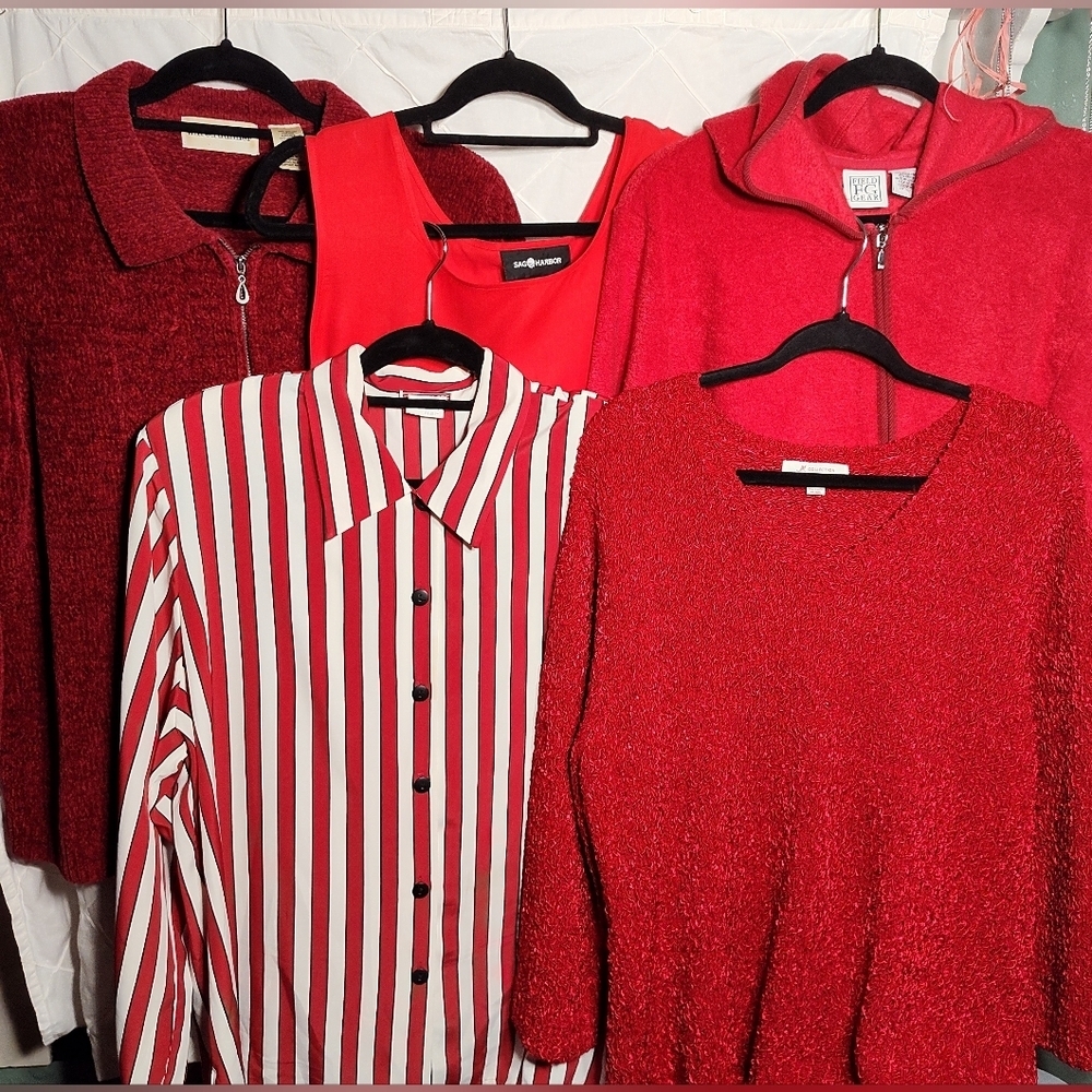 Bundle Of Reds ♥️ 5 Pieces All Same Similar Fit With 22-23" Pit To Pit (L-XL)